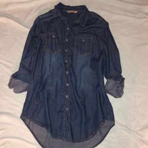 Women’s small denim button up